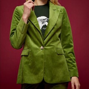 top shop, green velvet blazer. never worn